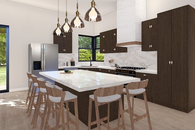 House Blueprint - Interior - Kitchen for Prairie House Plan #124-1424 - 4 bed, 3.5 bath