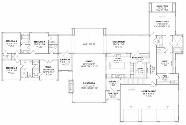 Modern Floor Plan - Main Floor Plan #1096-48