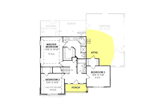 Floor Plan - Upper Floor for Traditional House Plan #20-311 - 3 bed, 2.5 bath
