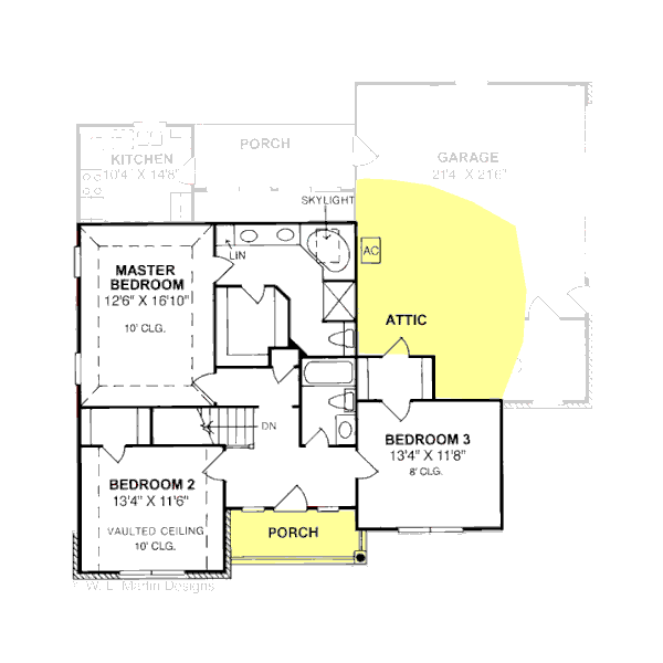 Home Plan - Traditional Floor Plan - Upper Floor Plan #20-311