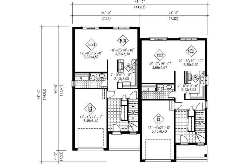 House Plan Design - Floor Plan - Main Floor for Traditional House Plan #25-358 - 3 bed, 1.5 bath