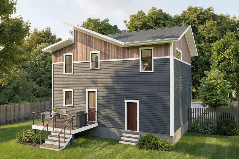 House Plan Design - Exterior - Rear Elevation 1 for Modern House Plan #79-367 - 3 bed, 2.5 bath