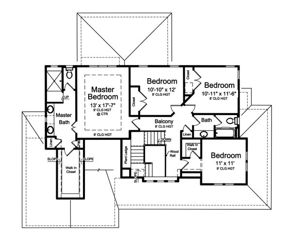 Farmhouse Floor Plan - Upper Floor Plan #46-884