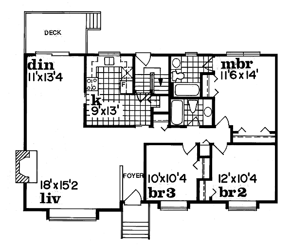 Traditional Floor Plan - Main Floor Plan #47-243