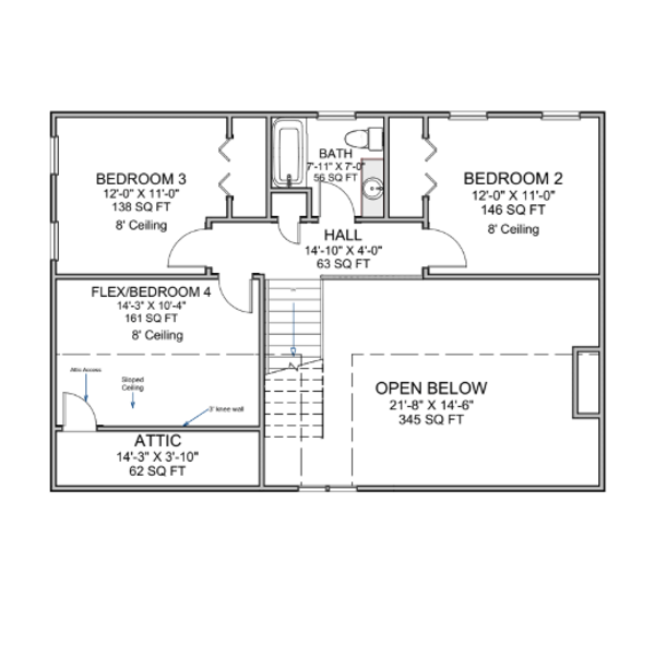 Farmhouse Floor Plan - Upper Floor Plan #1116-21