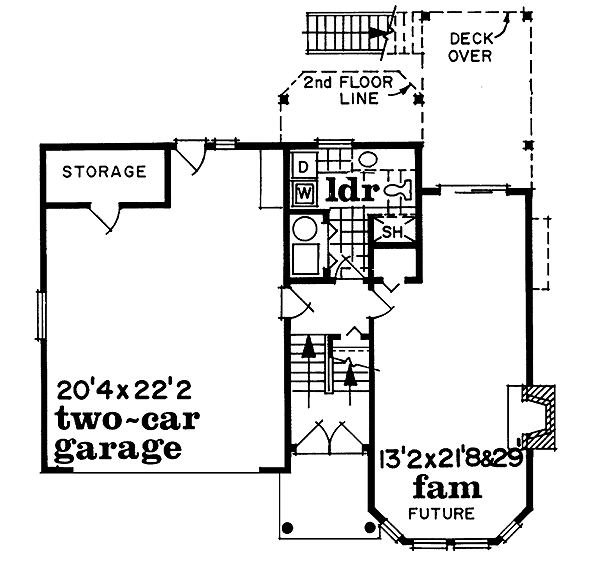 Traditional Floor Plan - Lower Floor Plan #47-185