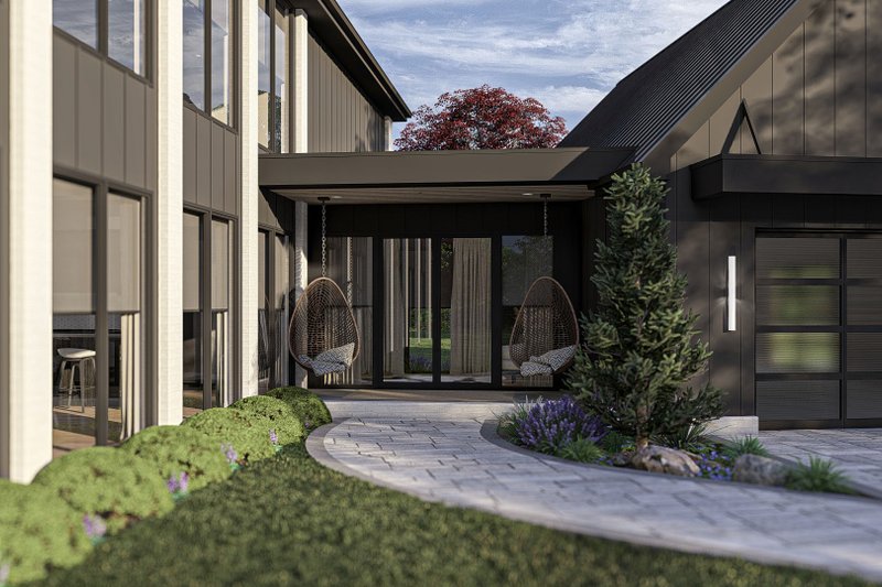 Architectural House Design - Exterior - Covered Porch for Contemporary House Plan #455-511 - 4 bed, 2.5 bath