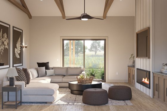 Interior - Family Room for Barndominium House Plan #455-329 - 3 bed, 2.5 bath