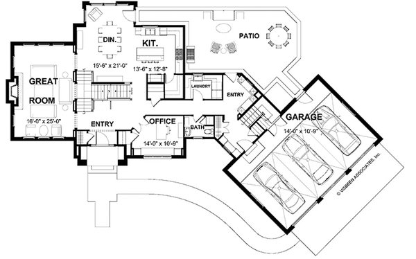 Dream House Plan - Floor Plan - Main Floor for Farmhouse House Plan #928-423 - 3 bed, 2.5 bath