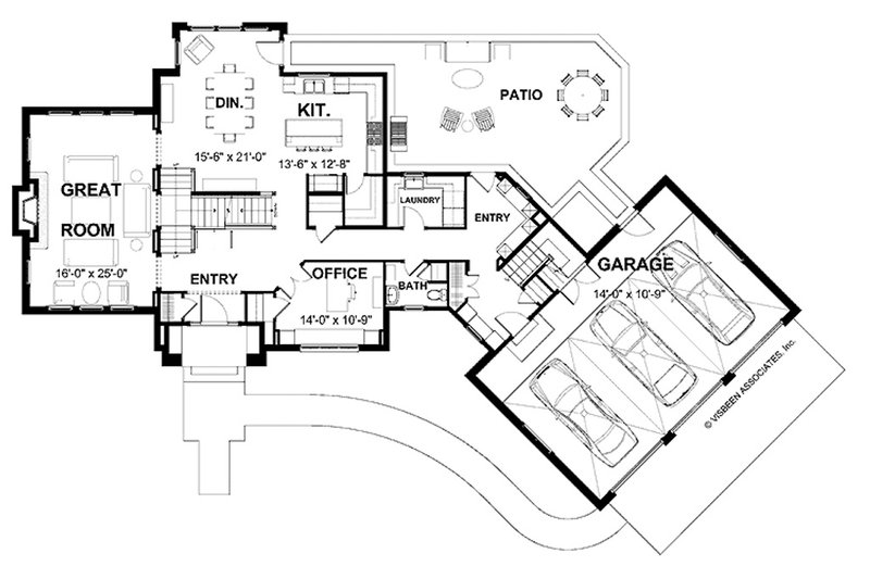 Dream House Plan - Floor Plan - Main Floor for Farmhouse House Plan #928-423 - 3 bed, 2.5 bath