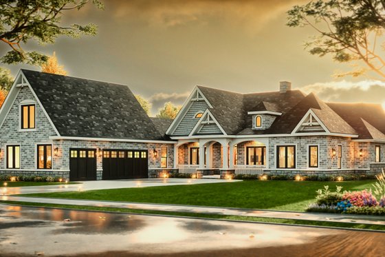 Exterior - Other Elevation for Ranch House Plan #119-431 - 3 bed, 3 bath