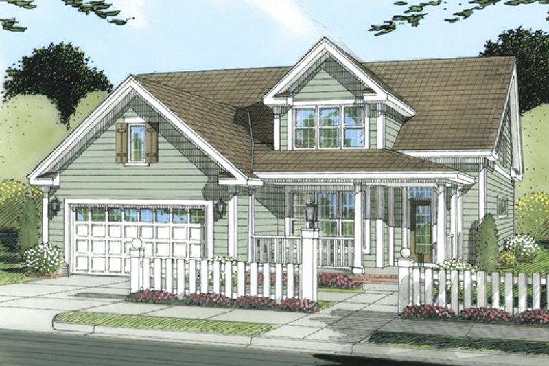 Architectural House Design - Exterior - Front Elevation 3 for Traditional House Plan #513-2052 - 3 bed, 2.5 bath