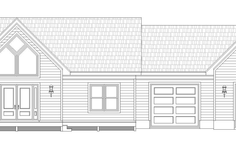 House Blueprint - Exterior - Front Elevation 3 for Country House Plan #932-170 - 2 bed, 2 bath