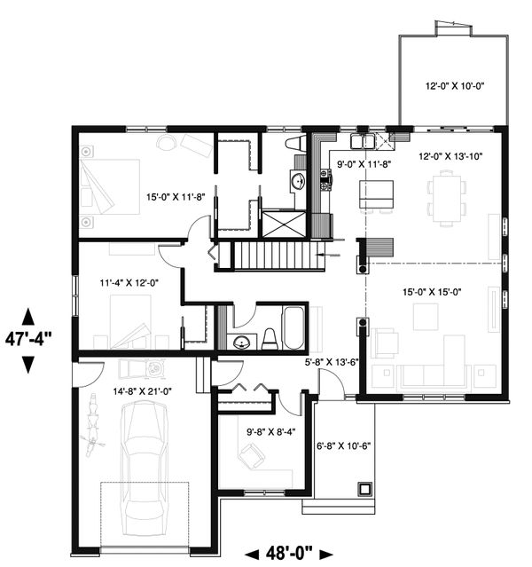 Architectural House Design - Craftsman Floor Plan - Main Floor Plan #23-2641