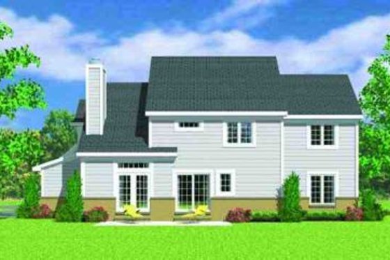 Exterior - Rear Elevation for European House Plan #72-228 - 4 bed, 2.5 bath