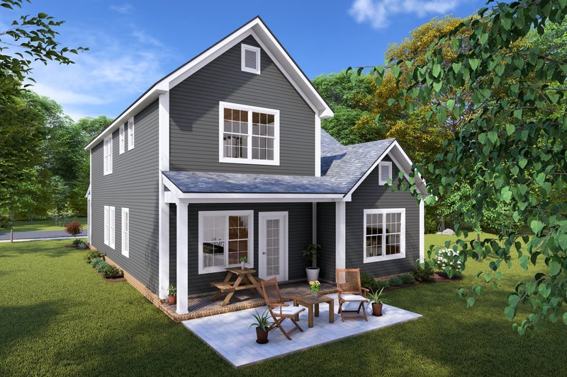 Home Plan - Exterior - Rear Elevation for Cottage House Plan #513-2246 - 3 bed, 2.5 bath