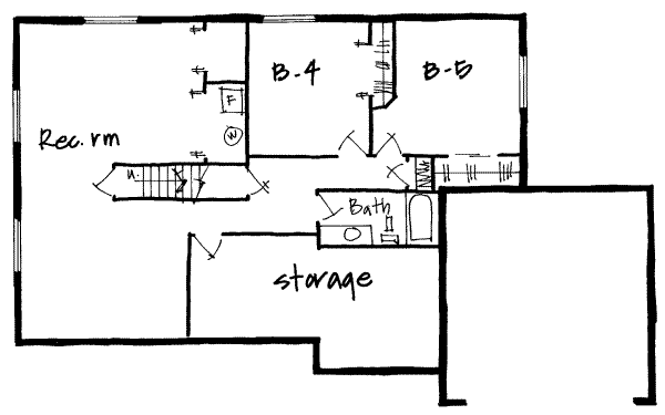 European Floor Plan - Lower Floor Plan #308-197