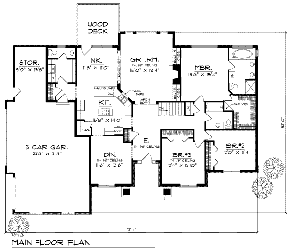 Traditional Floor Plan - Main Floor Plan #70-306