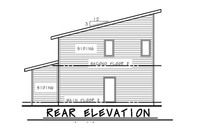 Home Plan - Exterior - Rear Elevation for Contemporary House Plan #20-2641 - 3 bed, 2.5 bath