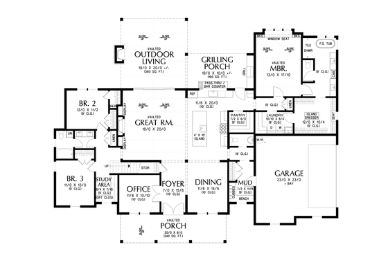 Floor Plan - Other Floor 1 for Farmhouse House Plan #48-1186 - 3 bed, 2.5 bath