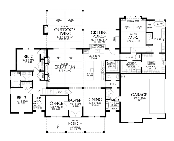 House Blueprint - Farmhouse Floor Plan - Other Floor Plan #48-1186