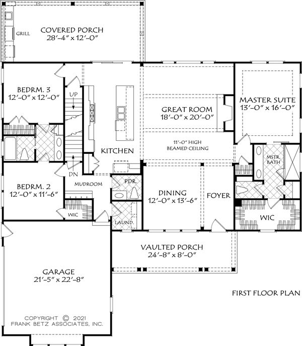 House Blueprint - Ranch Floor Plan - Main Floor Plan #927-1018