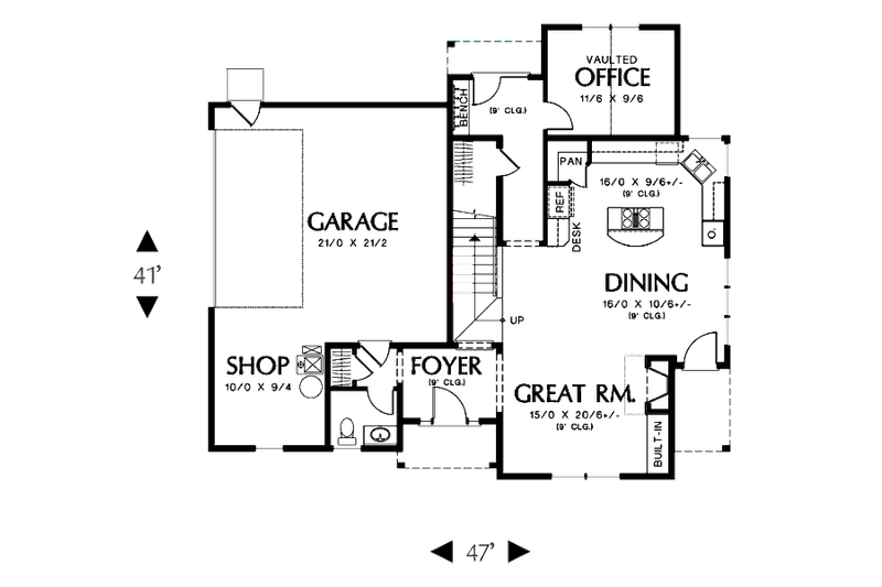 Architectural House Design - Floor Plan - Main Floor for Traditional House Plan #48-507 - 3 bed, 2.5 bath