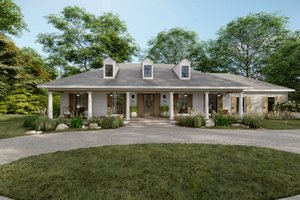 Southern Exterior - Front Elevation Plan #1094-7
