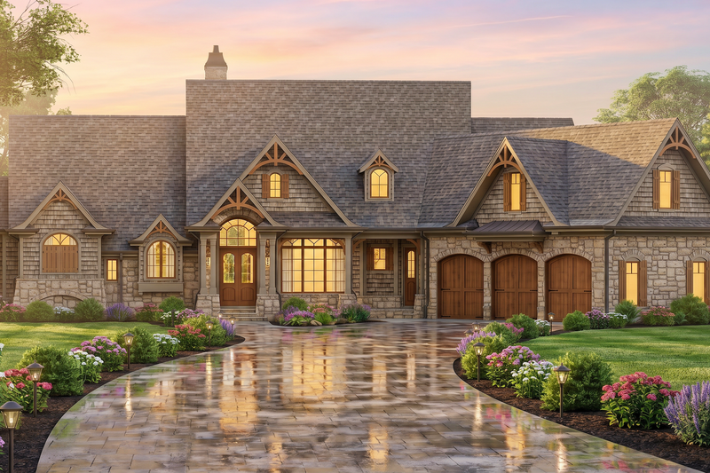 House Plan Design - Exterior - Front Elevation 3 for Country House Plan #54-714 - 5 bed, 5 bath