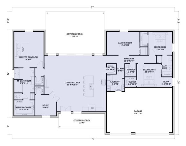 Home Plan - Barndominium Floor Plan - Main Floor Plan #1107-25