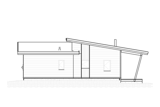 Exterior - Rear Elevation for Modern House Plan #895-143 - 1 bed, 1 bath