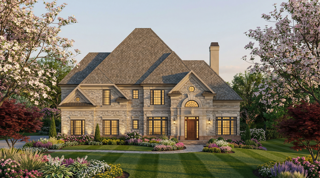 Exterior - Front Elevation 2 for European House Plan #119-330 - 4 bed, 3 bath
