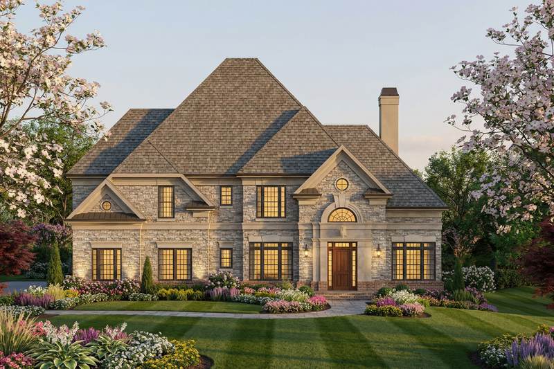 House Plan Design - Exterior - Front Elevation 2 for European House Plan #119-330 - 4 bed, 3 bath