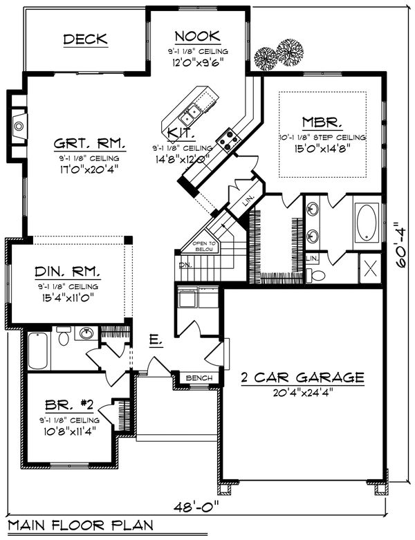 Ranch Floor Plan - Main Floor Plan #70-1212