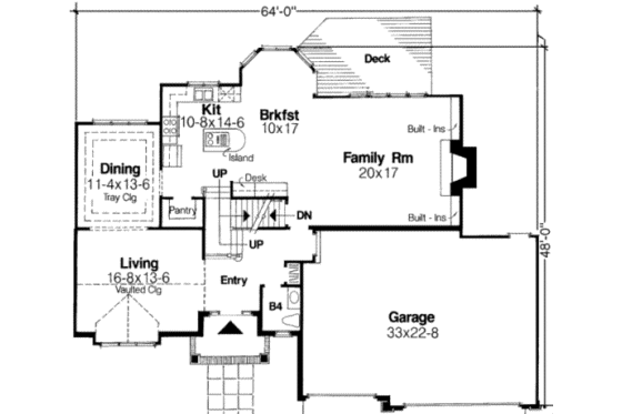 Floor Plan - Main Floor for Traditional House Plan #334-106 - 4 bed, 3.5 bath