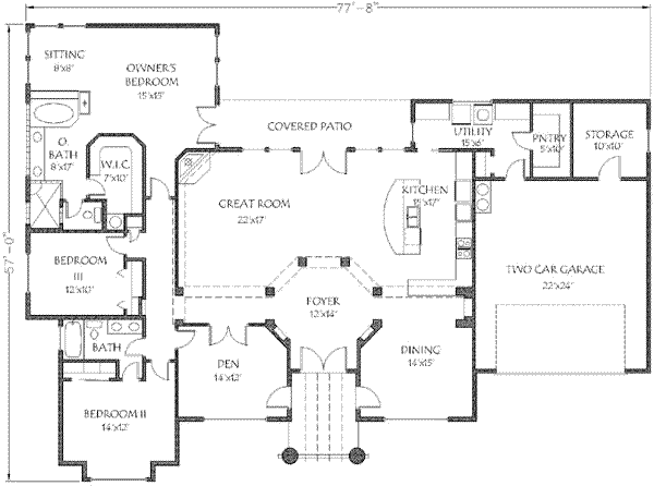 Modern Style House Plan - 3 Beds 2 Baths 2439 Sq/Ft Plan #24-182 ...