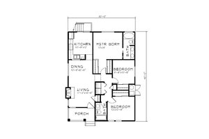 Floor Plan - Main Floor for Bungalow House Plan #515-62 - 3 bed, 2 bath