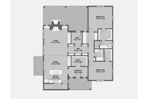 Floor Plan - Main Floor for Modern House Plan #531-5 - 2 bed, 3 bath