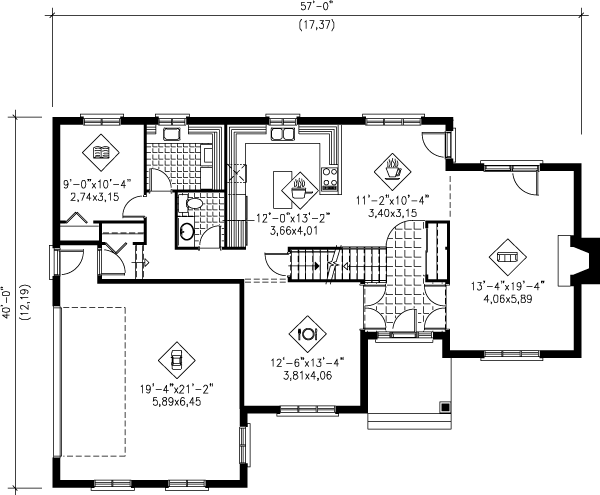 Dream House Plan - European Floor Plan - Main Floor Plan #25-211