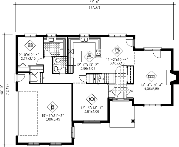 European Floor Plan - Main Floor Plan #25-211