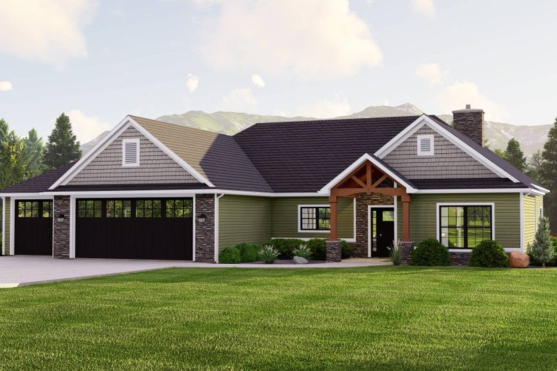 Architectural House Design - Ranch Exterior - Front Elevation Plan #1064-251