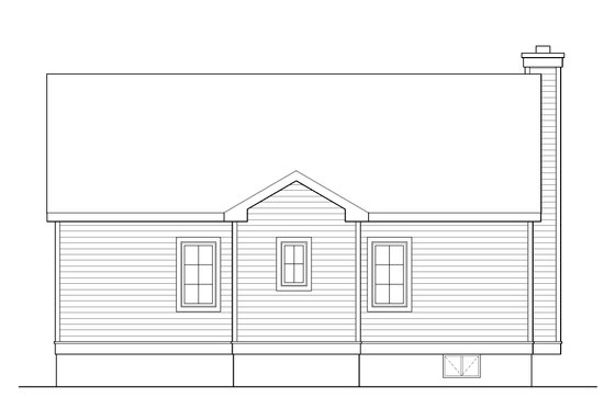 Exterior - Rear Elevation for Cottage House Plan #22-634 - 2 bed, 2 bath