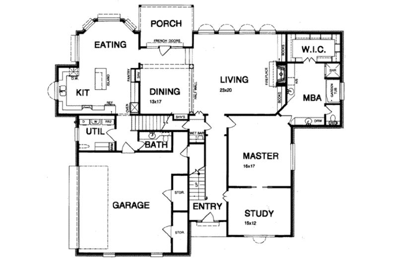 Traditional Style House Plan - 4 Beds 3.5 Baths 3600 Sq/Ft Plan #15-224 ...