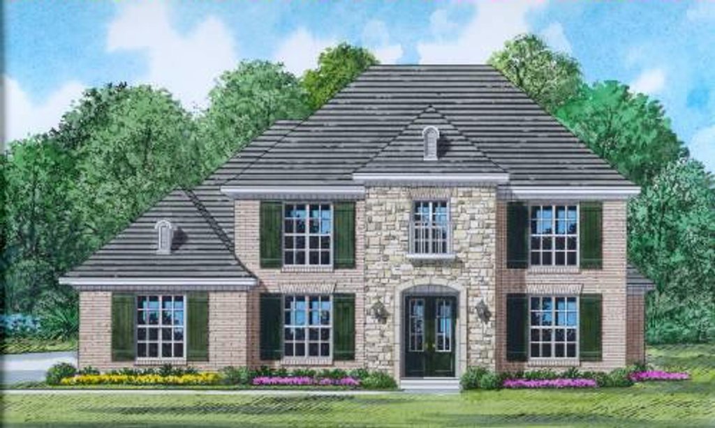 Exterior - Front Elevation 2 for Traditional House Plan #424-77 - 4 bed, 3.5 bath