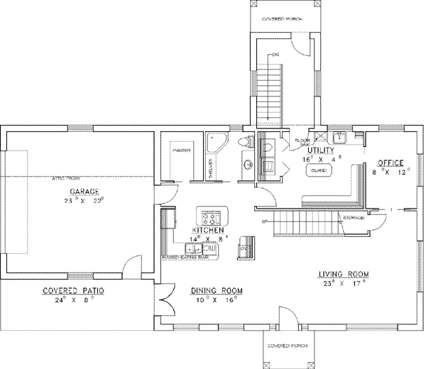 House Plan Design - Traditional Floor Plan - Main Floor Plan #117-162