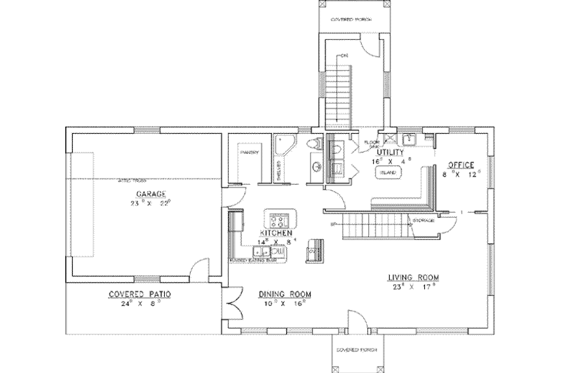 Home Plan - Floor Plan - Main Floor for Traditional House Plan #117-162 - 4 bed, 3 bath