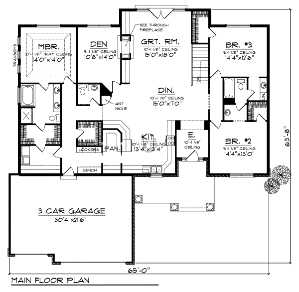 House Plan Design - Traditional Floor Plan - Main Floor Plan #70-727