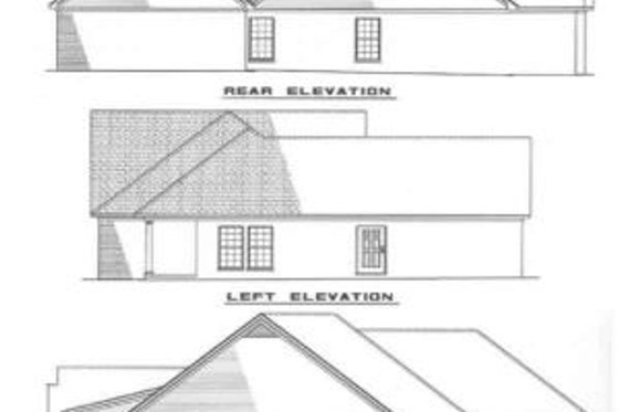 Exterior - Rear Elevation for Traditional House Plan #17-198 - 3 bed, 2 bath