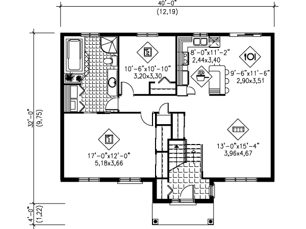 Traditional Floor Plan - Main Floor Plan #25-4099