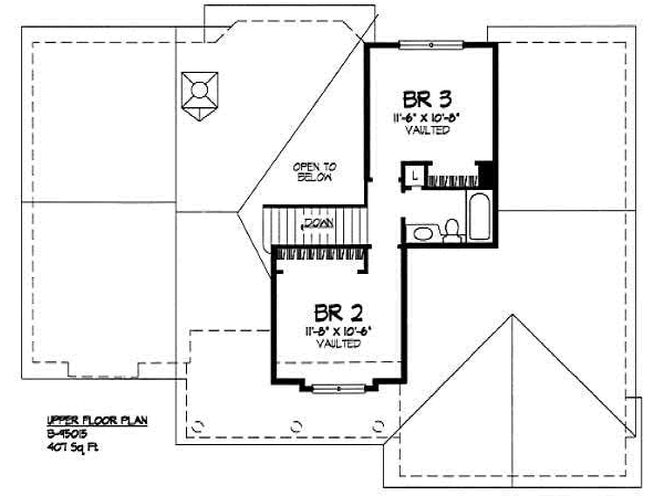 Architectural House Design - Country Floor Plan - Upper Floor Plan #50-198